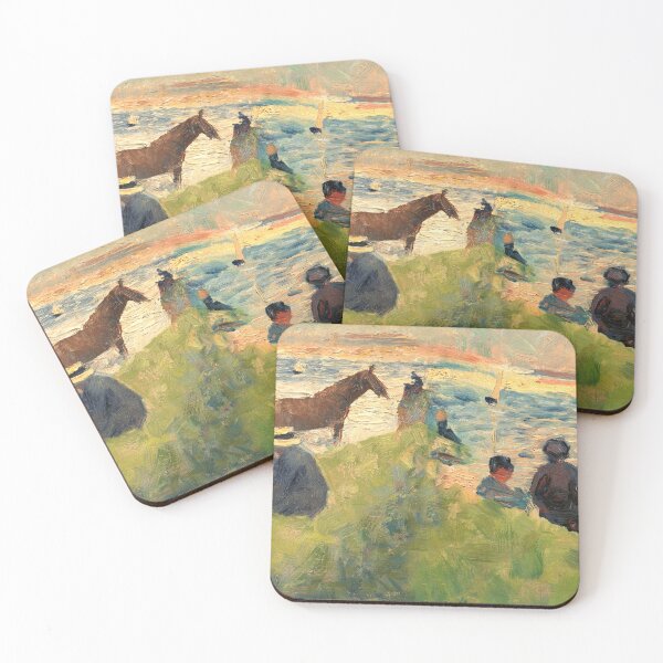 Item preview, Horse and Boats - study for Bathers at Asnieres by Georges Seurat - digital recreation designed and sold by NickoPrints.