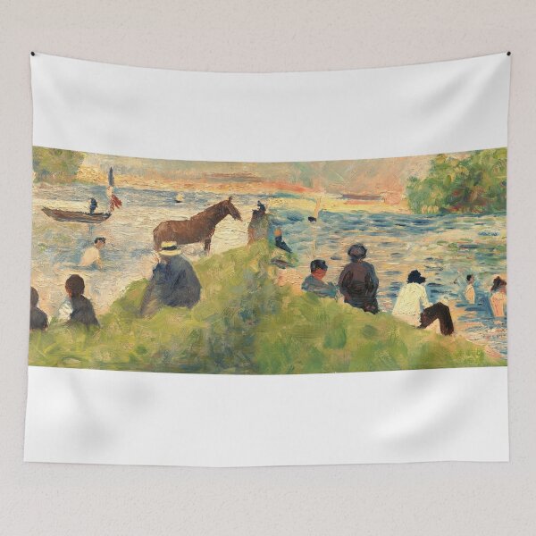 Item preview, Horse and Boats - study for Bathers at Asnieres by Georges Seurat - digital recreation designed and sold by NickoPrints.