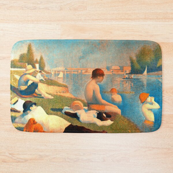 Item preview, Bathers at Asnieres by Georges Seurat - digital recreation in warm colors designed and sold by NickoPrints.