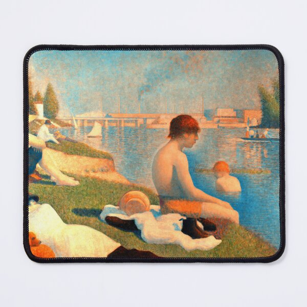 Item preview, Bathers at Asnieres by Georges Seurat - digital recreation in warm colors designed and sold by NickoPrints.