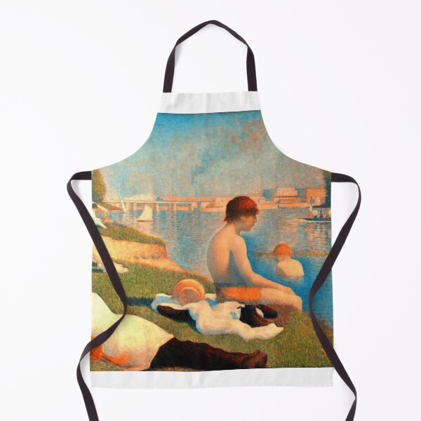 Item preview, Bathers at Asnieres by Georges Seurat - digital recreation in warm colors designed and sold by NickoPrints.