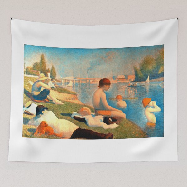 Item preview, Bathers at Asnieres by Georges Seurat - digital recreation in warm colors designed and sold by NickoPrints.