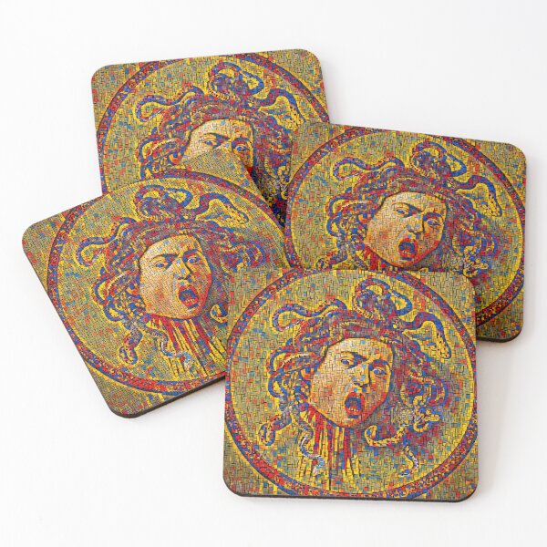 Item preview, Medusa by Caravaggio in the style of Piet Mondrian Composition designed and sold by NickoPrints.