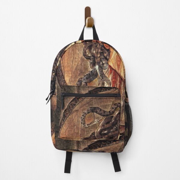 Item preview, Medusa by Caravaggio in the cubist style with big triangular shapes - digital recreation designed and sold by NickoPrints.