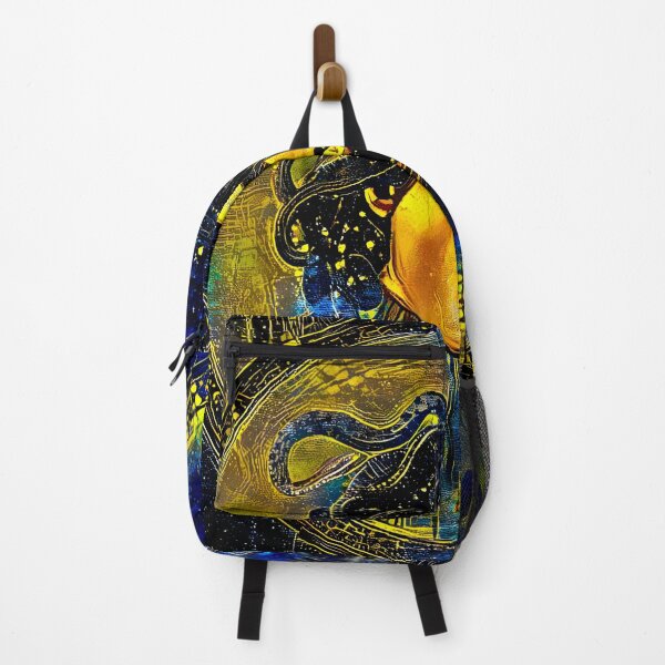 Item preview, Medusa by Caravaggio - starry blue with yellow digital recreation designed and sold by NickoPrints.