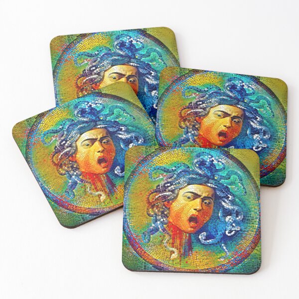 Item preview, Medusa by Caravaggio - colorful mosaic designed and sold by NickoPrints.