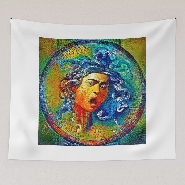 Item preview, Medusa by Caravaggio - colorful mosaic designed and sold by NickoPrints.