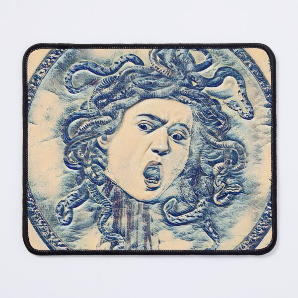 Item preview, Medusa by Caravaggio in the style of the Great Wave off Kanagawa - digital recreation designed and sold by NickoPrints.