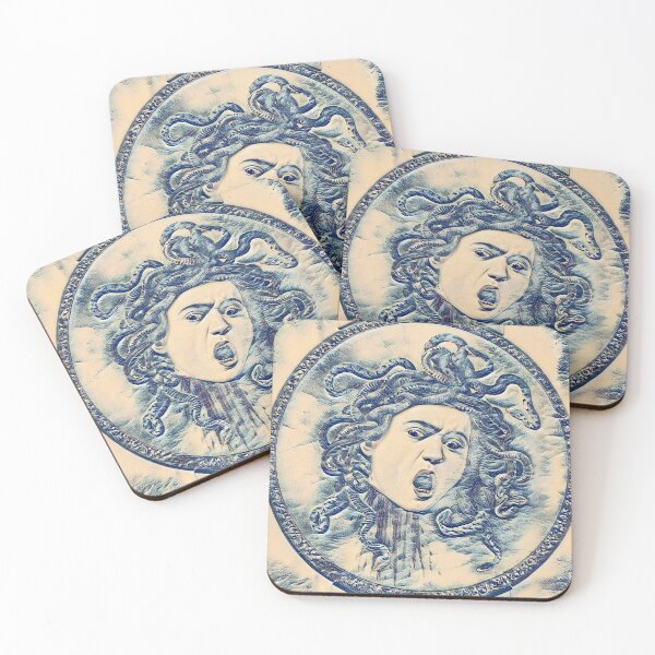 Item preview, Medusa by Caravaggio in the style of the Great Wave off Kanagawa - digital recreation designed and sold by NickoPrints.