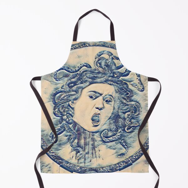 Item preview, Medusa by Caravaggio in the style of the Great Wave off Kanagawa - digital recreation designed and sold by NickoPrints.