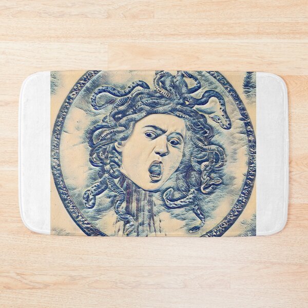 Item preview, Medusa by Caravaggio in the style of the Great Wave off Kanagawa - digital recreation designed and sold by NickoPrints.
