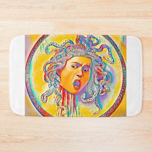 Item preview, Medusa by Caravaggio - colorful palette knife oil texture designed and sold by NickoPrints.