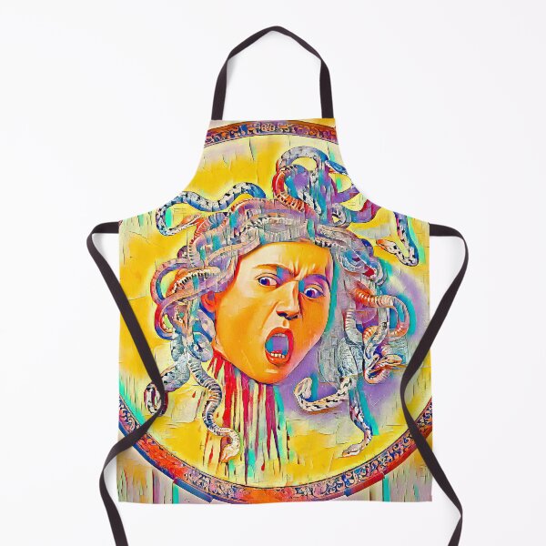 Item preview, Medusa by Caravaggio - colorful palette knife oil texture designed and sold by NickoPrints.