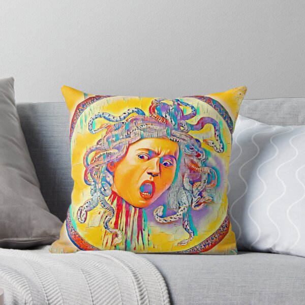 Item preview, Medusa by Caravaggio - colorful palette knife oil texture designed and sold by NickoPrints.
