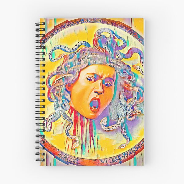 Item preview, Medusa by Caravaggio - colorful palette knife oil texture designed and sold by NickoPrints.