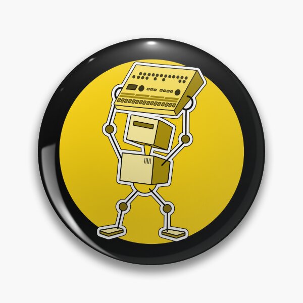 Item preview, Robot Holding Drum Machine Yellow Tint designed and sold by AtomicMalibu.