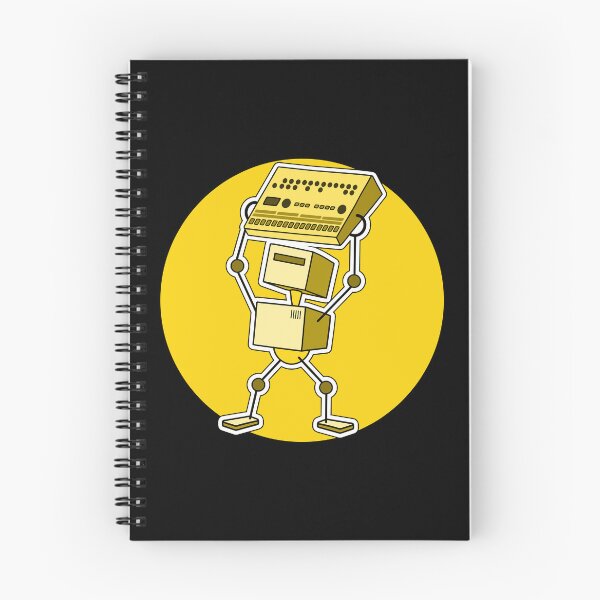 Item preview, Robot Holding Drum Machine Yellow Tint designed and sold by AtomicMalibu.