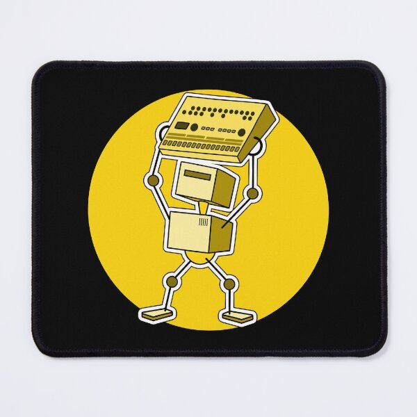 Item preview, Robot Holding Drum Machine Yellow Tint designed and sold by AtomicMalibu.