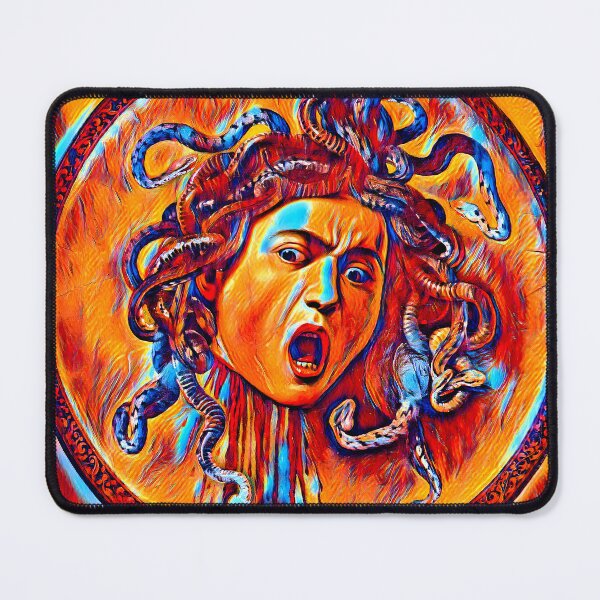 Item preview, Medusa by Caravaggio - colorful dark orange recreation designed and sold by NickoPrints.