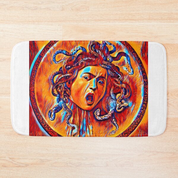 Item preview, Medusa by Caravaggio - colorful dark orange recreation designed and sold by NickoPrints.
