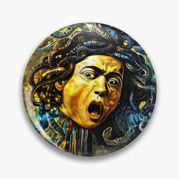 Item preview, Medusa by Caravaggio - golden night design designed and sold by NickoPrints.