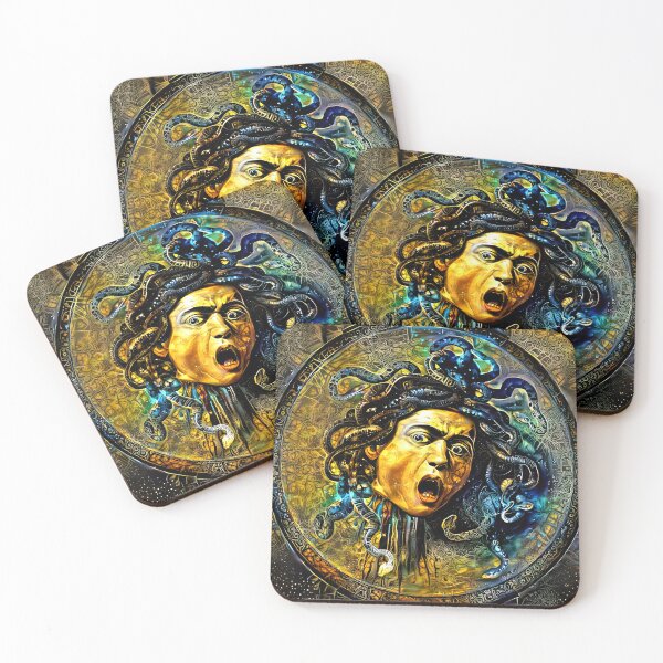 Item preview, Medusa by Caravaggio - golden night design designed and sold by NickoPrints.