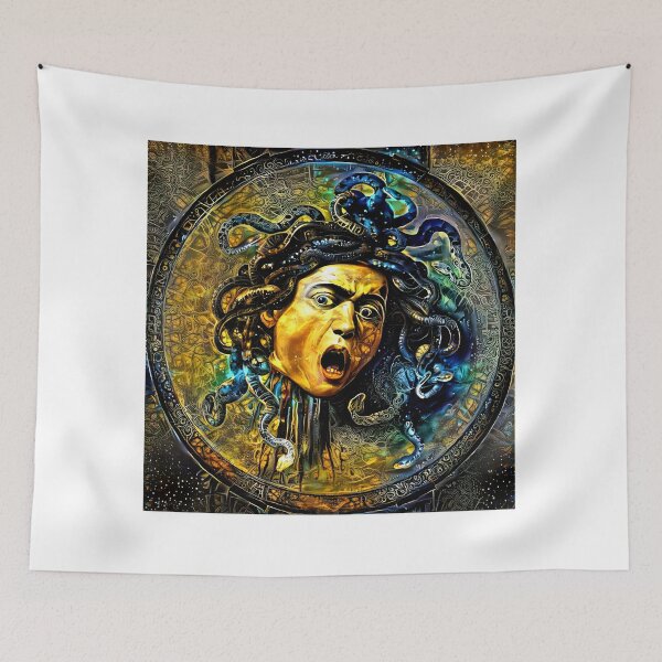 Item preview, Medusa by Caravaggio - golden night design designed and sold by NickoPrints.