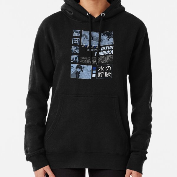Giyuu Tomioka Blue Streetwear - Demon Slayer Pullover Hoodie