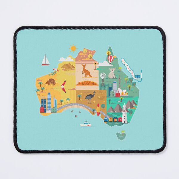Item preview, Cartoon Map of Australia designed and sold by Antikwar.