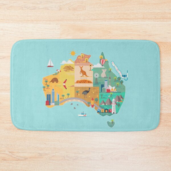 Item preview, Cartoon Map of Australia designed and sold by Antikwar.