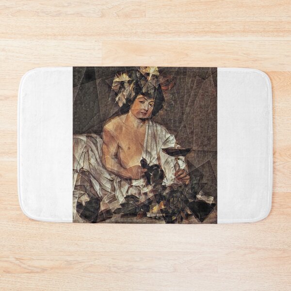 Item preview, Bacchus by Caravaggio in the cubist style with big triangular shapes - digital recreation designed and sold by NickoPrints.