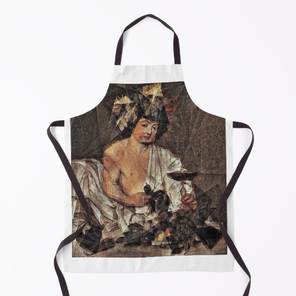 Item preview, Bacchus by Caravaggio in the cubist style with big triangular shapes - digital recreation designed and sold by NickoPrints.