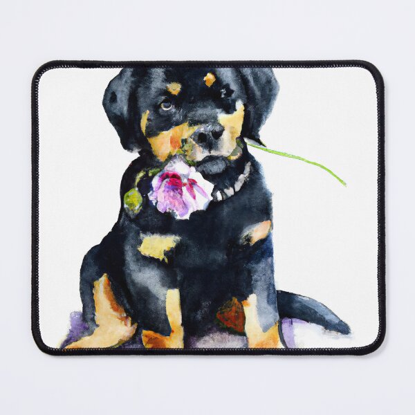 Item preview, Rottweiler Puppy Flower Power designed and sold by DiscoGypsyFish.