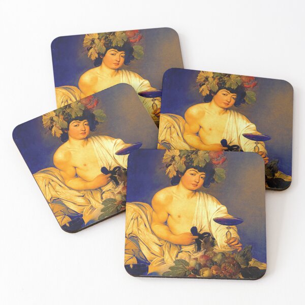 Item preview, Bacchus by Caravaggio - digital enhancement with blue and orange contrast designed and sold by NickoPrints.