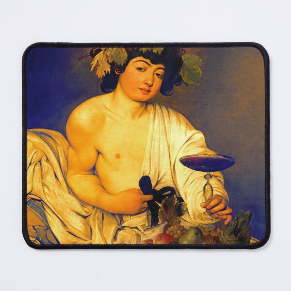 Item preview, Bacchus by Caravaggio - digital enhancement with blue and orange contrast designed and sold by NickoPrints.