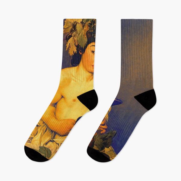 Item preview, Bacchus by Caravaggio - digital enhancement with blue and orange contrast designed and sold by NickoPrints.
