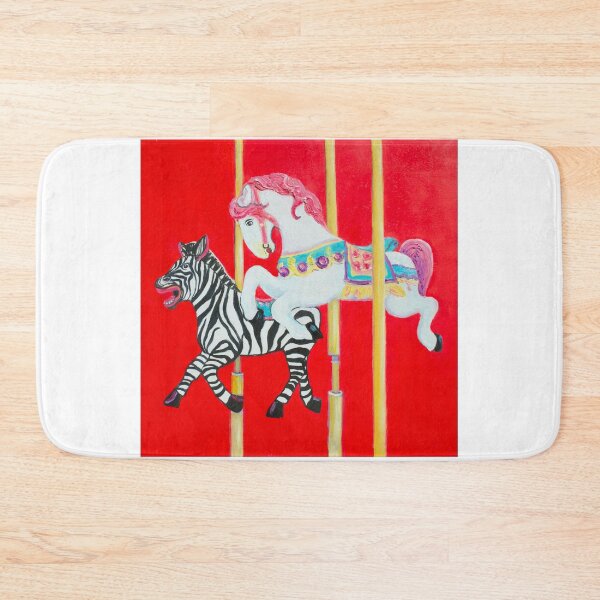Item preview, Horse and Zebra Carousel painting designed and sold by MatsonArtDesign.