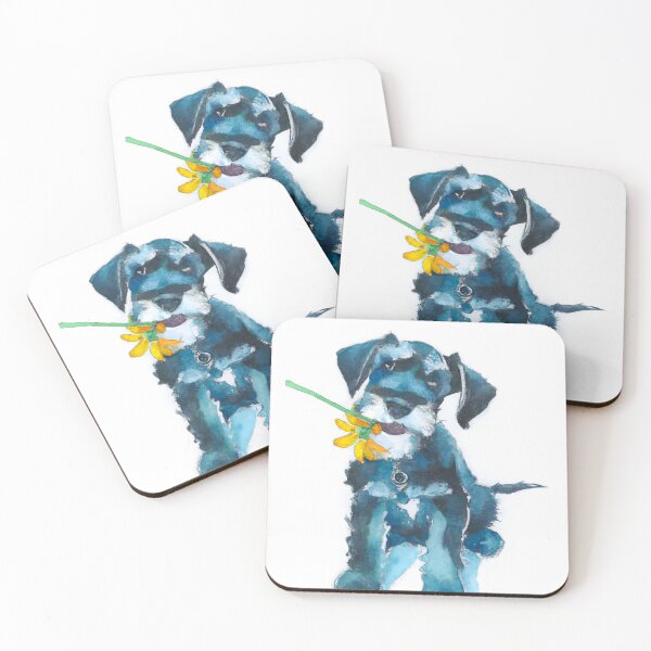 Item preview, Schnauzer Puppy Flower Power designed and sold by DiscoGypsyFish.