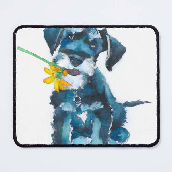 Item preview, Schnauzer Puppy Flower Power designed and sold by DiscoGypsyFish.