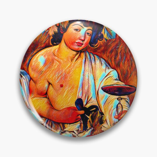 Item preview, Bacchus by Caravaggio - colorful dark orange recreation designed and sold by NickoPrints.