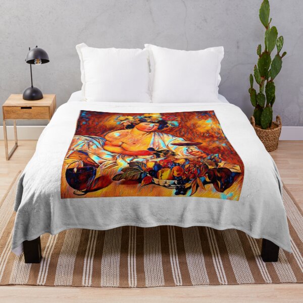 Item preview, Bacchus by Caravaggio - colorful dark orange recreation designed and sold by NickoPrints.