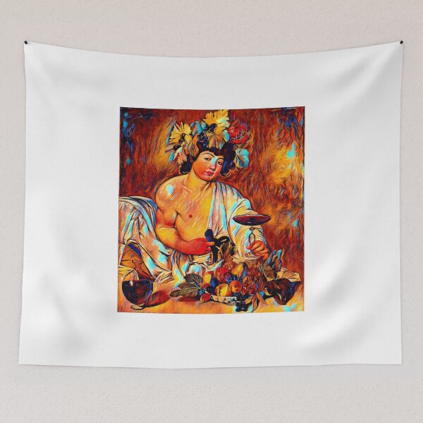 Item preview, Bacchus by Caravaggio - colorful dark orange recreation designed and sold by NickoPrints.