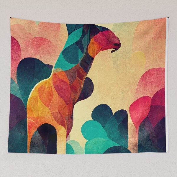 Item preview, Colorful giraffe pattern designed and sold by ontano.
