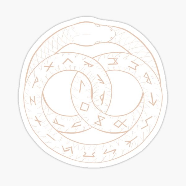 Ouroboros with Runes Sticker