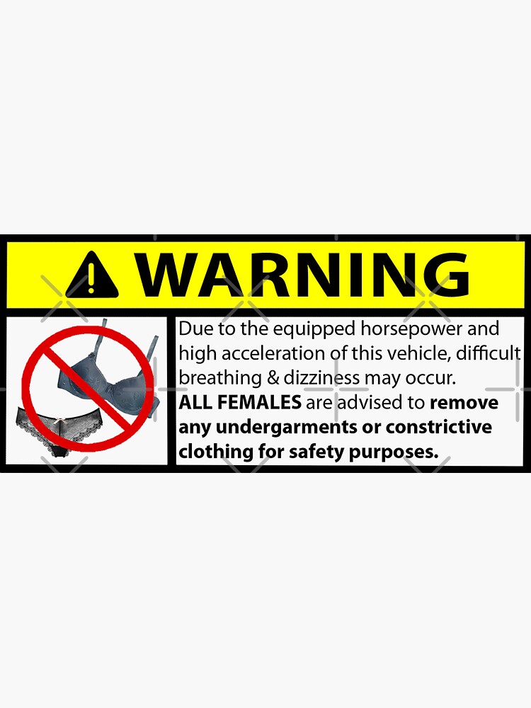 Underpowered Engine Warning Sticker (English) Sticker for Sale by  BombaCollection