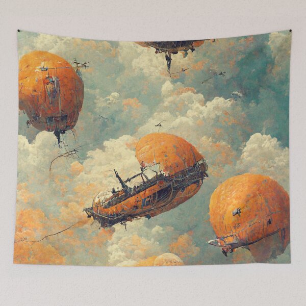 Item preview, Flying zeppelins - steampunk airships designed and sold by ontano.
