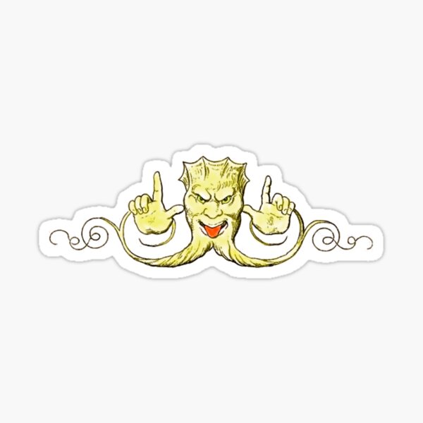 Cocky Curly Beard Man Sticker