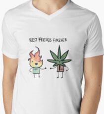 Beste Freunde für immer T-Shirt mit V-Ausschnitt