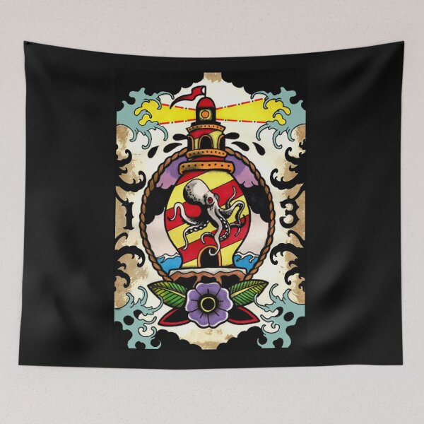 Item preview, lighthouse octopus lighthouse designed and sold by dtkfred.