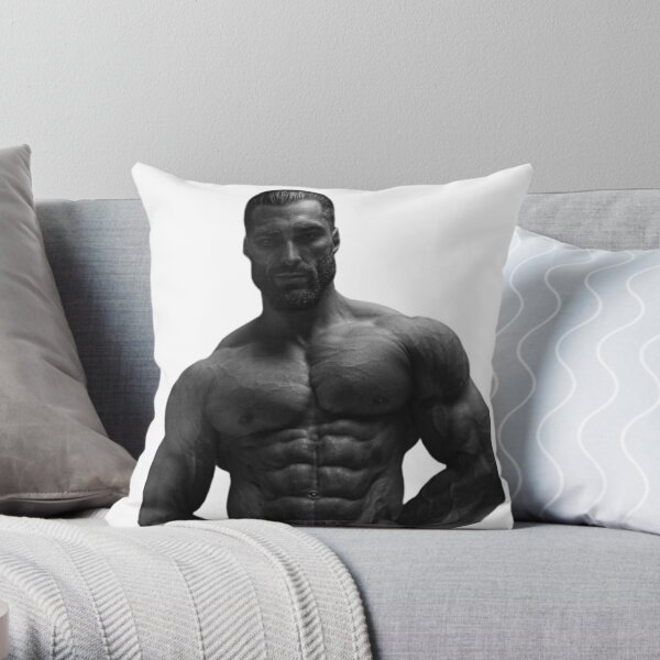  Gigachad Gym Meme Giga Chad Fitness Alpha Male Bodybuilder  Throw Pillow, 16x16, Multicolor : Home & Kitchen